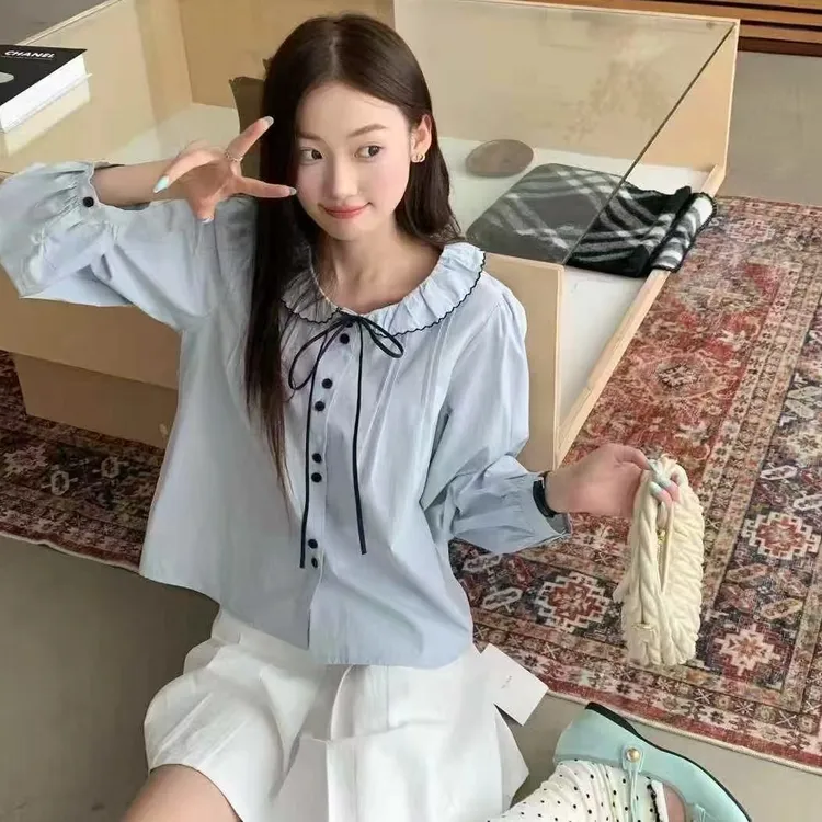 【001-100】上新 秋季甜美显白显瘦衬衫女过款链接