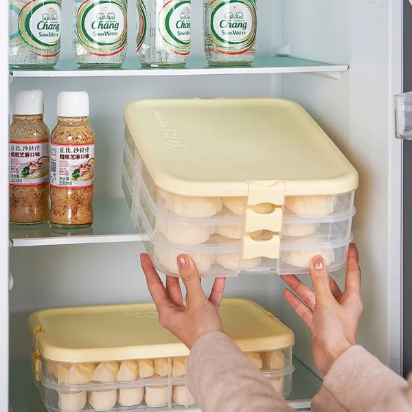 吱凡饺子收纳盒冰箱用冷冻冷藏专用速冻水饺保鲜盒馄饨抄手托盘