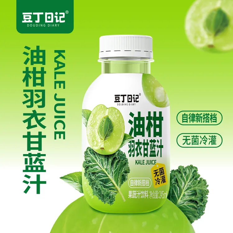 豆丁日记【清清水】0蔗糖油柑羽衣甘蓝汁膳食纤维畅饮复合果蔬汁