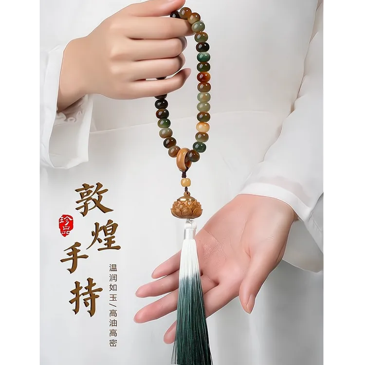 【灵月阁】天然敦煌胖苹果手持民族风敦煌菩提根珠手持文玩男女百搭