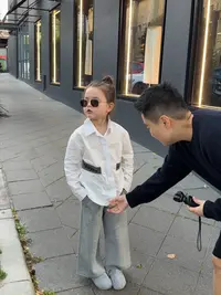 Enya小蘑菇 秋冬新款儿童 高级收腰款气质衬衣
