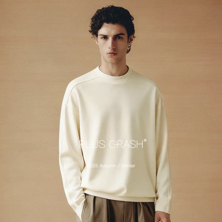 NPC潮牌PLUS CRASH绵羊毛混纺立体剪裁加绒长袖卫衣冬PC55TL61