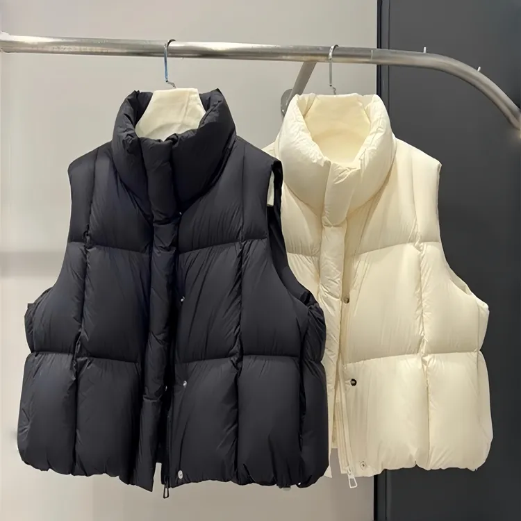 胖mm大码立领棉服马甲女秋冬新款泡芙感外穿马夹保暖外套615