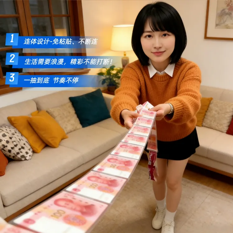 有钱花围巾抽钱袋衣袖抽钱不断网红节日礼物情侣礼品生日爆款必备