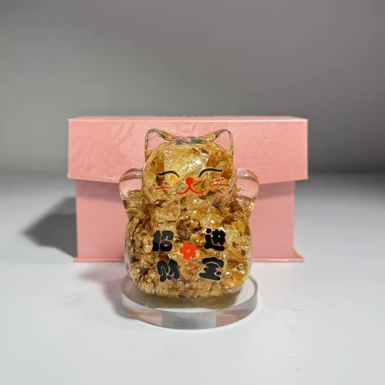 【招财猫】金箔小猫开业礼物前台桌面乔迁小猫2025新款摆件