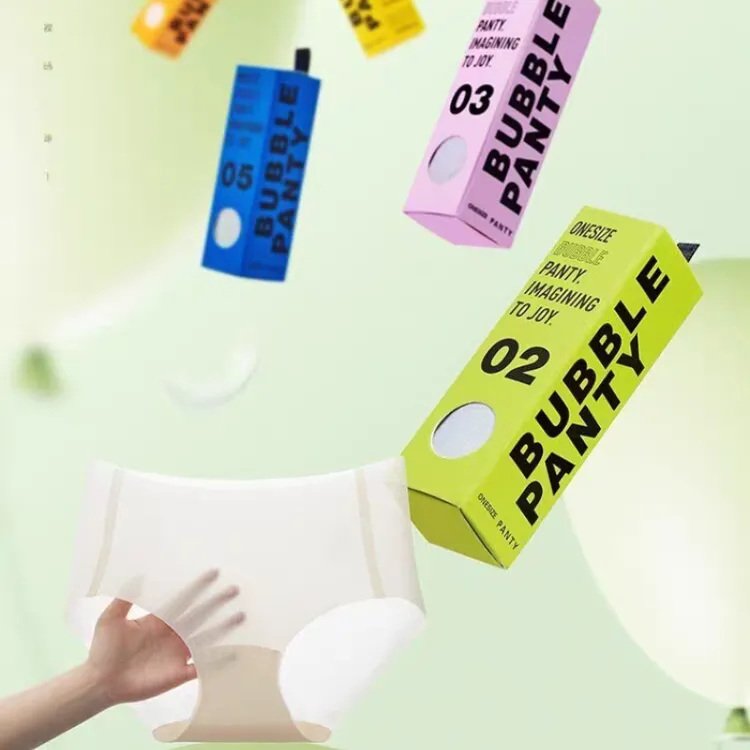 梦潮 【到手5盒】女士无痕草本温感底档口红盒设计肌底裤三角短裤