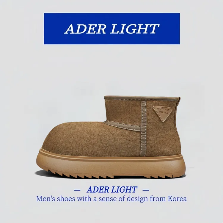 【丑萌胖头】韩国ADER LT2025冬季萌感卡皮巴拉墩墩鞋男厚底雪地靴
