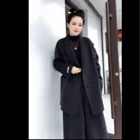 韩系翻领中长款大衣