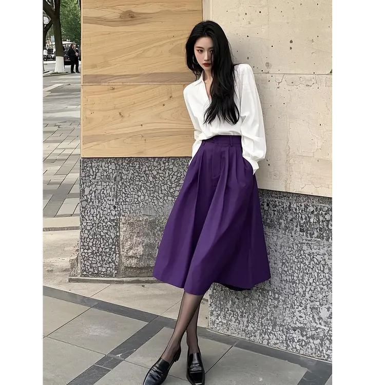 春装减龄搭配一整套气质名媛高端女神范小香风白色衬衫半身裙套装