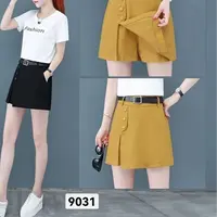 9031#工装裙半身裙女秋裙2025新款春夏裤裙高腰裙裤（含腰带）长35