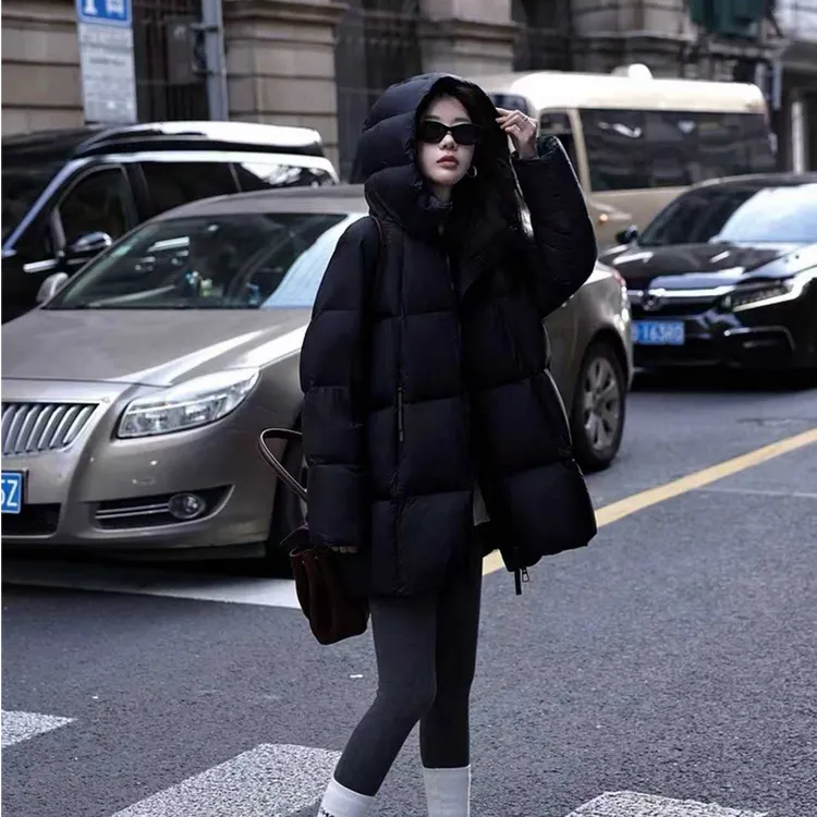 【白鸭绒贝贝款】中长款泡芙1冬季轻奢高定百搭时尚连帽羽绒服