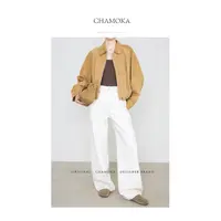 【夏莫卡】极简轻奢百搭显瘦高腰时髦直筒时尚牛仔裤N6828