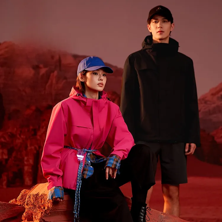 拓路者【朱雀冲锋衣】三合一定制团购男女款防风防水压胶硬壳冲锋衣