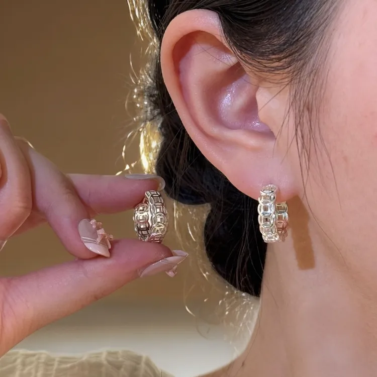 999银【钱多多耳环】简约百搭古钱币型小众设计感耳扣