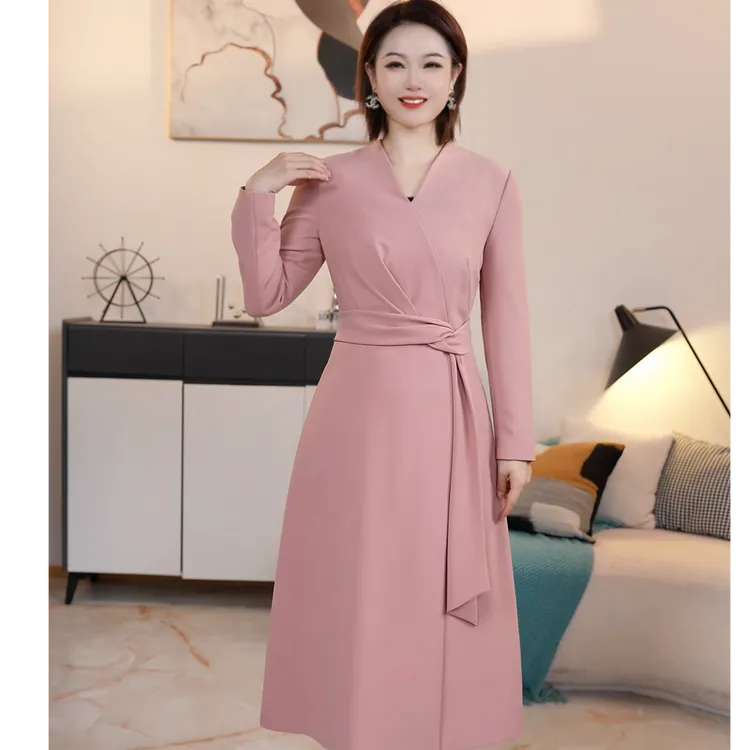 【撤柜清仓】秋冬气质通勤高级感扭结收腰显瘦连衣裙 J42