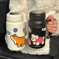 绚青保温杯高颜值大容量保冷男女学生水杯便携带把手杯子情侣款