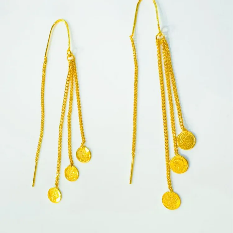 铜合金耳饰 铜合金耳环气质百搭耳线珠珠精美耳吊民族风女款简约