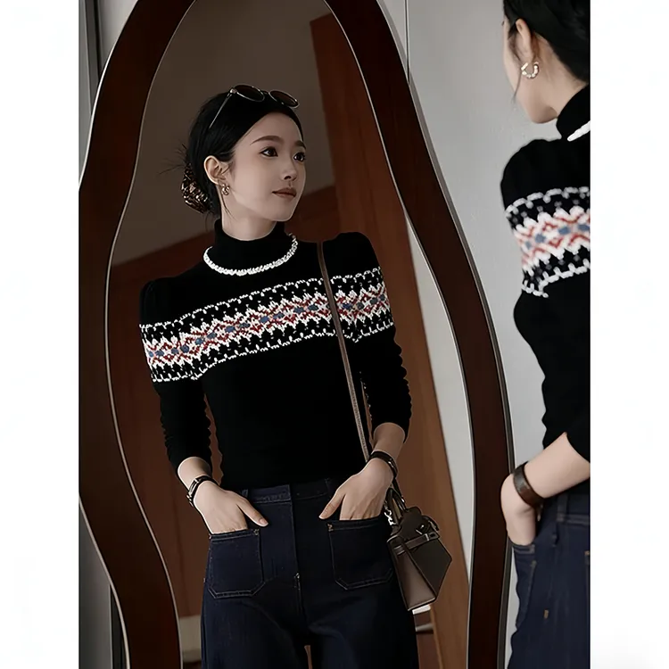 毛衣秋冬女款爆款2025新款洋气冬季独特别致绝美设计感费尔岛上衣