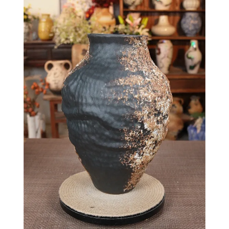 422景德镇陶瓷花瓶大气高档侘寂风花瓶插花客厅玄关摆件370*110