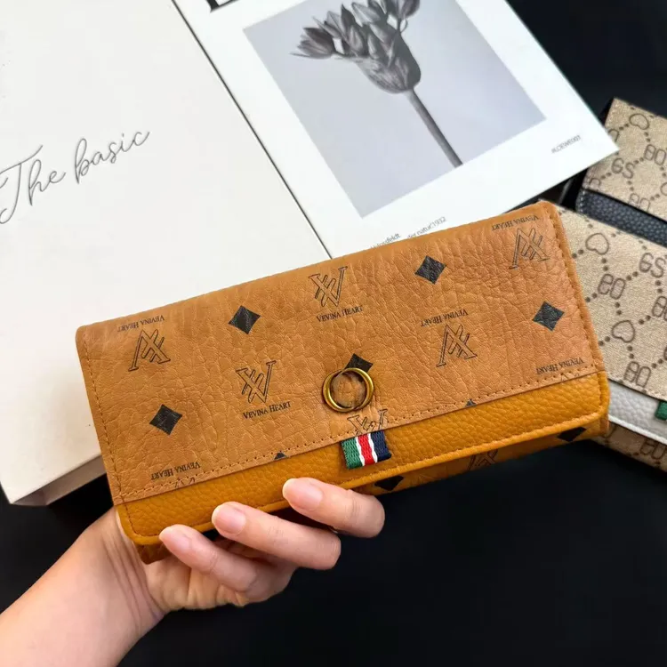 薇薇娜【长款钱包】经典印花 男女士多卡位大容量钱夹高档复古轻奢