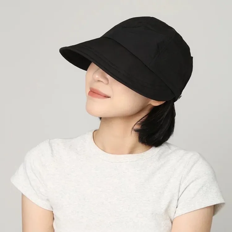 显脸小防晒帽子女2025新款遮阳渔夫帽户外夏速干鸭舌帽大檐太阳帽