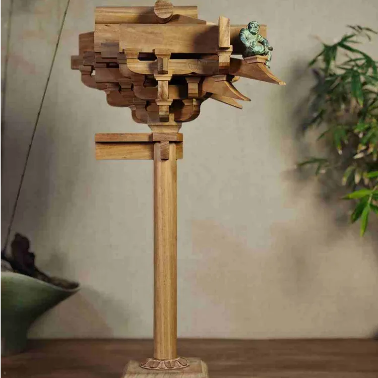 中国五铺作转角斗拱拼装积木拆榫卯结构古建模型益智积木玩具教具