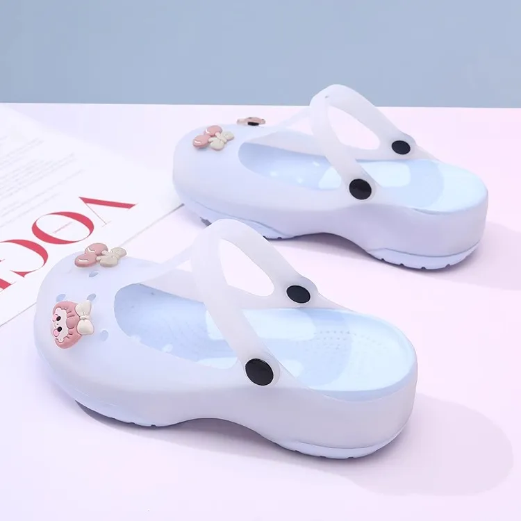 洞洞鞋女果冻鞋2025厚底外穿软底防滑护士鞋玛丽珍沙滩凉拖