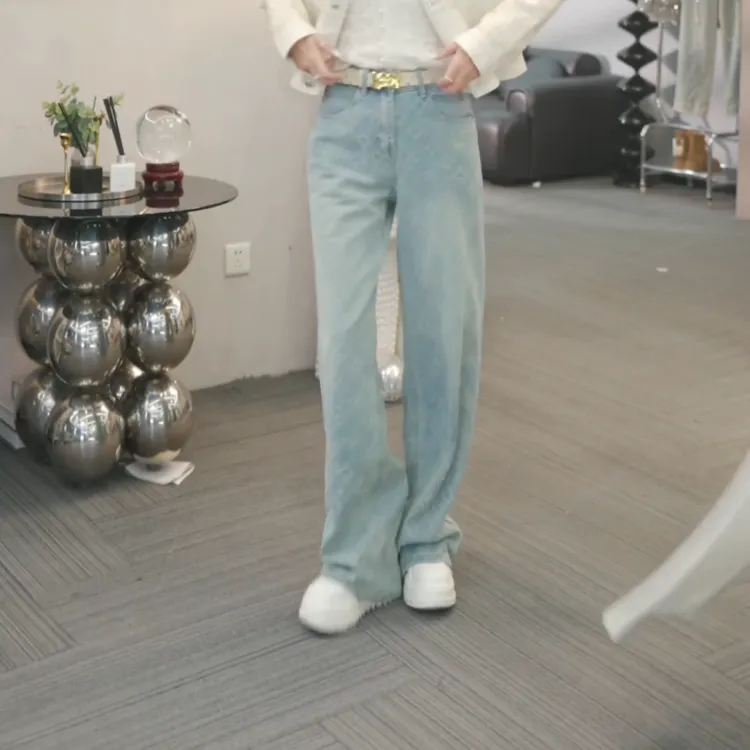 2025早春新款韩版设计感百搭气质休闲牛仔裤LK2501416
