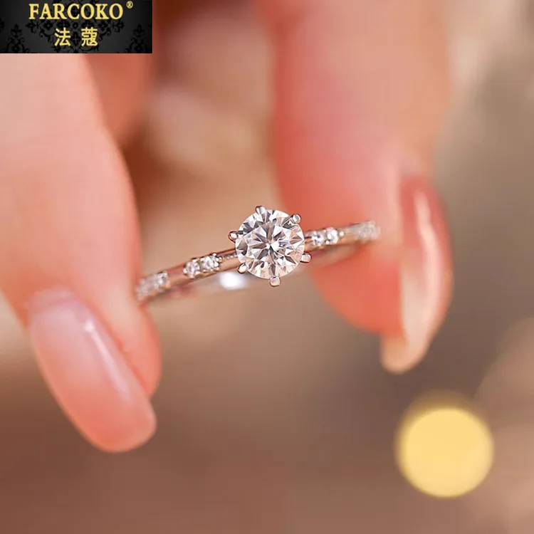 法蔻偏爱情侣钻戒女求婚结婚告白时尚对戒送女友老婆生日礼物