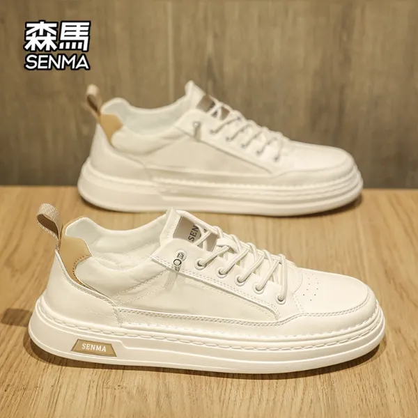 SENMA/森马男鞋2025新款一脚蹬百搭小白鞋子男士秋季潮流休闲板鞋