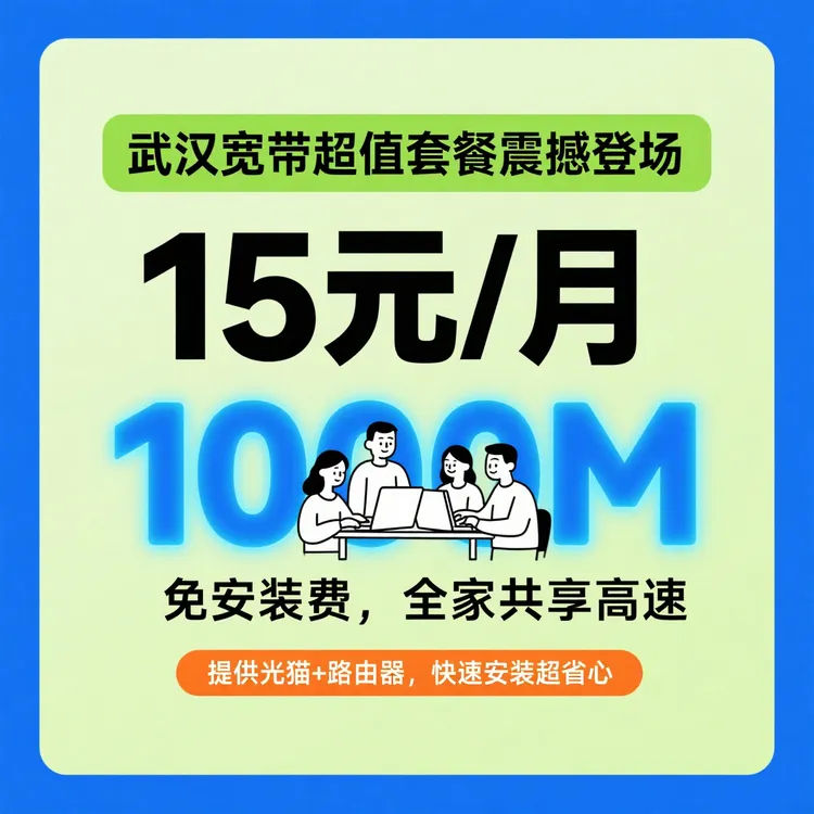 武汉宽带办理便宜宽带1000M上门安装宽带WiFi宽带安装在线办理