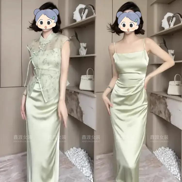 2025春夏新款时尚显瘦气质女士网红洋气两件套百搭款D6930