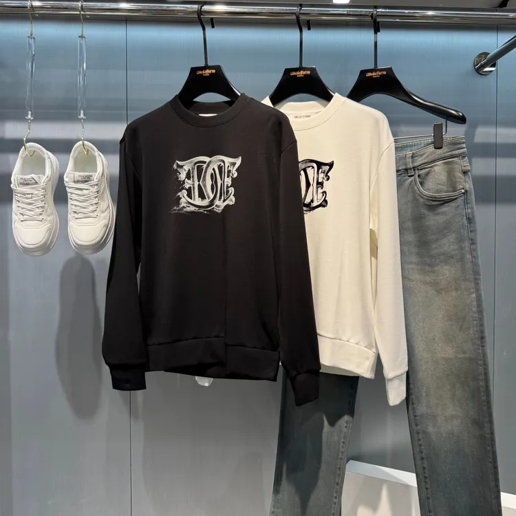 DIKALO FERRE/迪卡里奥 费雷DF3CT056男士新秋季植绒贴布长袖T恤