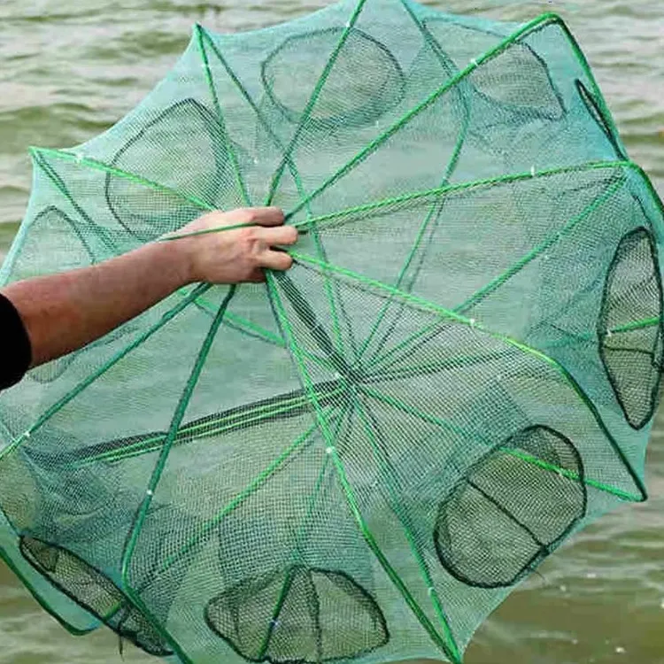 荞芬新款户外加厚加粗骨架折叠网龙抓鱼龙只进不出网抓螃蟹龙虾