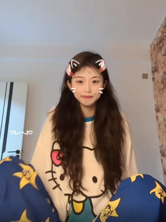 【DMXJ大梦想家】甜美慵懒风Kitty睡衣女秋季款宽松长裤家居服套装