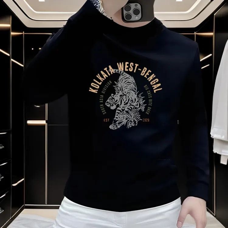 潮牌2025秋冬季男士宽松加绒长袖圆领卫衣新款休闲舒适套头打底衫