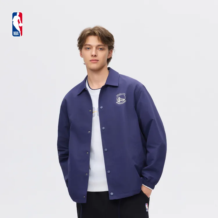 NBA官方库里/詹姆斯/杜兰特秋季薄款梭织工装夹克外套