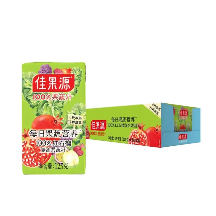 佳果源盒装100%果蔬汁 125g *16 莓果多多/红石榴复合 果蔬汁