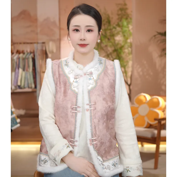 《 惜芳时-棉马夹》2025年秋冬加厚刺绣简约气质风时尚减龄新中式