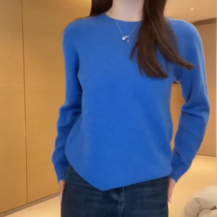 2026秋冬新款百搭显瘦纯色针织衫圆领上衣LK2509207