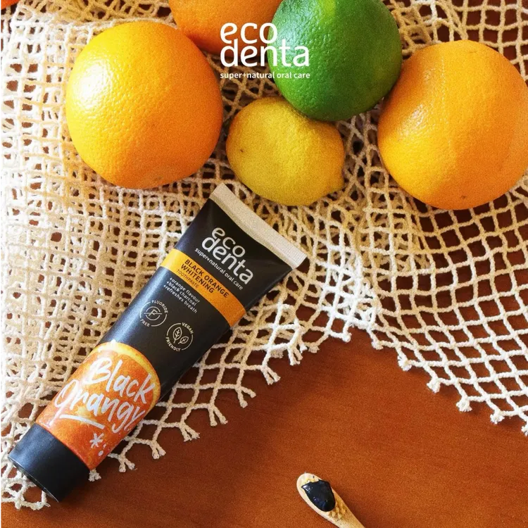 ecodenta甜橙黑炭牙膏亮白去渍去黄固齿清新口气清洁护理家用正品