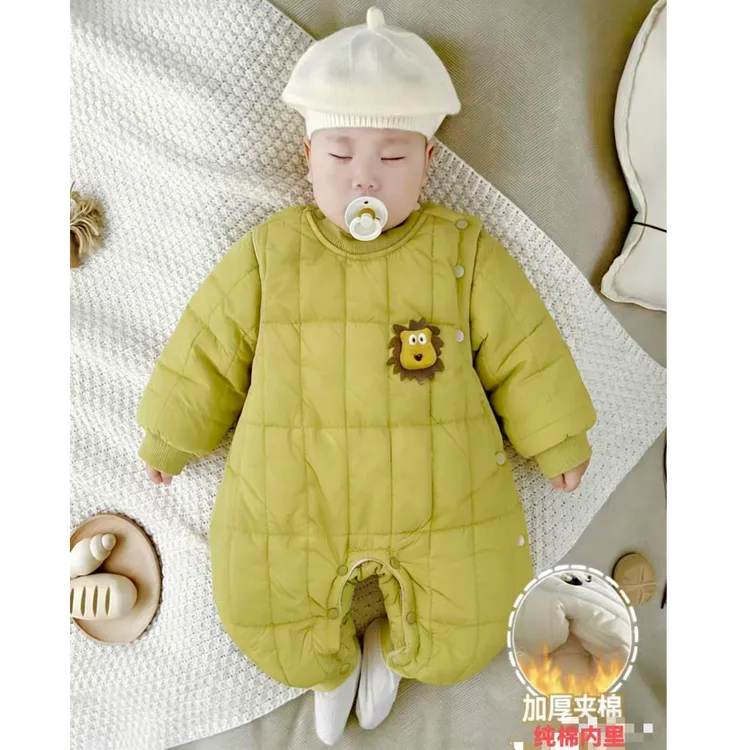 【带礼品袋】150克升级羽绒布纯棉新生儿秋冬夹棉连体婴幼儿