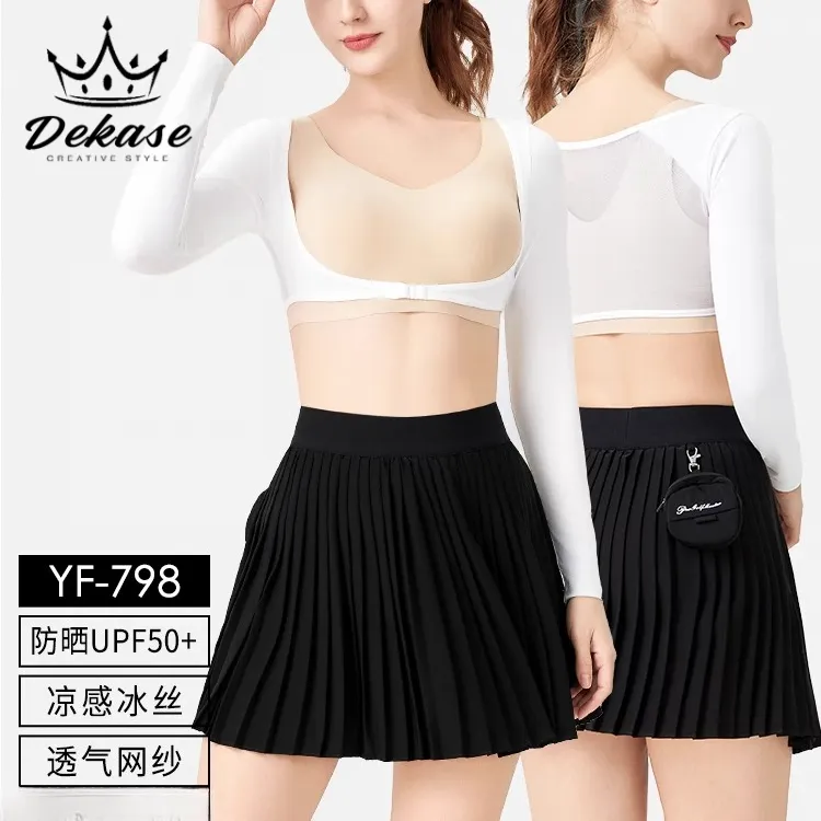 DEKASE高尔夫防晒衣女款夏季冰丝长袖披肩防紫外线打底衫修身上衣