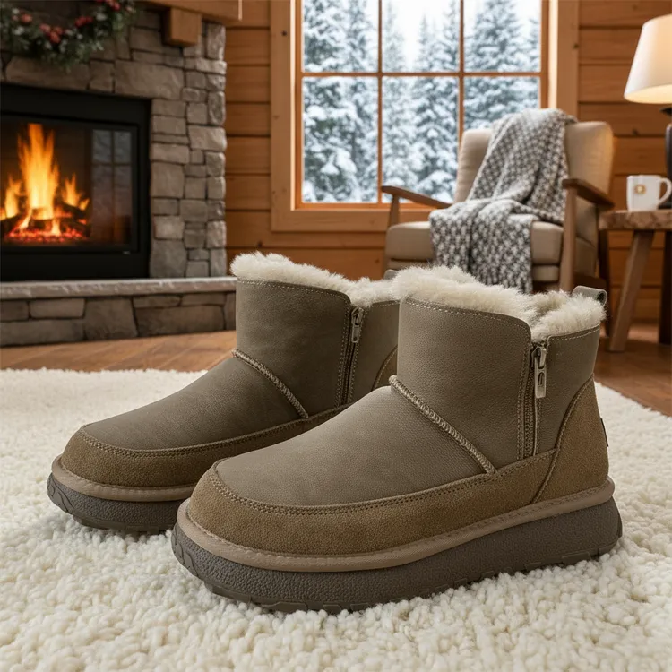 KS2528全男款皮毛一体防水防滑雪地靴男款爆款2025新款