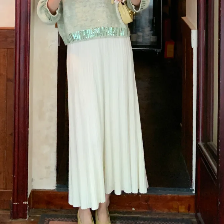 【芝士Cheese】利落线条 弹力针织时尚百搭休闲中长款冬款半身裙