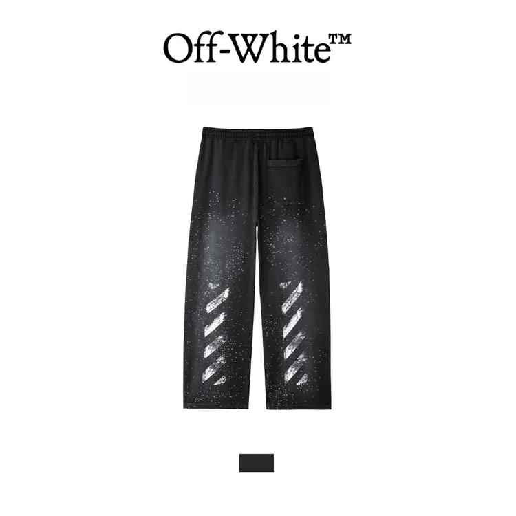 OFF-WHITE26SS 涂鸦喷绘肌理轻奢潮流松紧休闲裤 OFFPTGAGE139Q