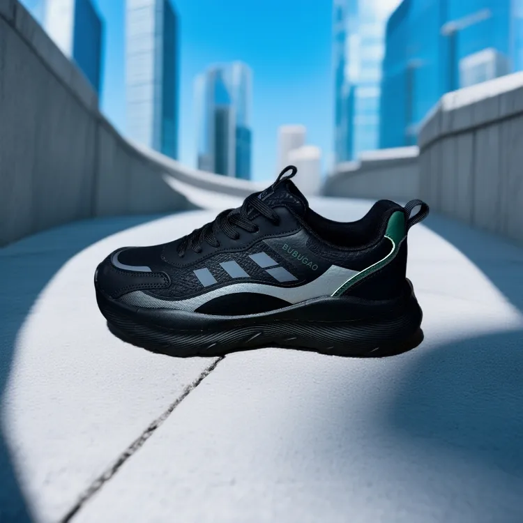 步步高强化避震缓冲男女平衡跑步鞋皮面舒适透气运动鞋休闲跑鞋