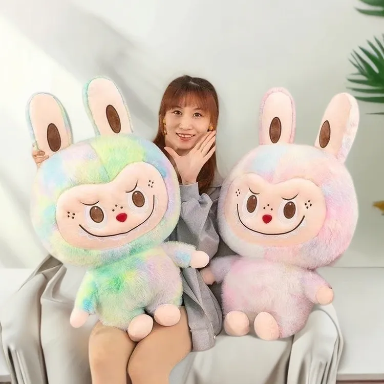 扎染拉布公仔炫彩labu玩偶抱枕布毛绒玩具女孩睡觉抱生日礼物女生