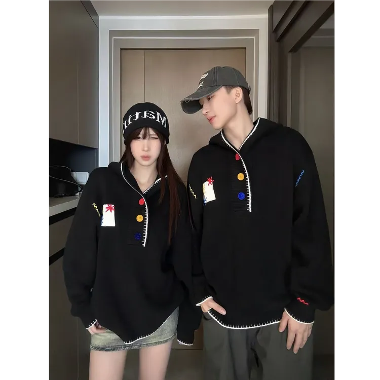 情侣装秋冬2025新款ins超火毛衣男女韩版宽松法式针织衫外套潮牌
