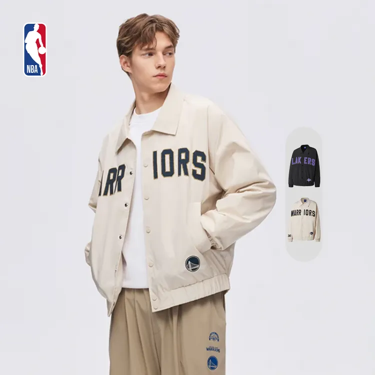 NBA官方詹姆斯/库里男女同款流光风宽松夹克棒球外套